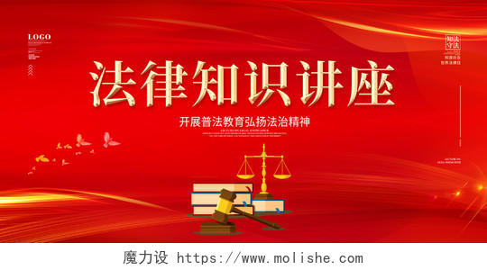 红色简约大气法律知识讲座法律宣传展板